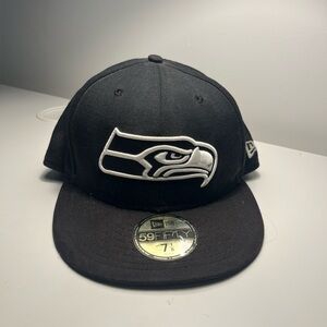 NFL Black and White Seattle Seahawks Cap